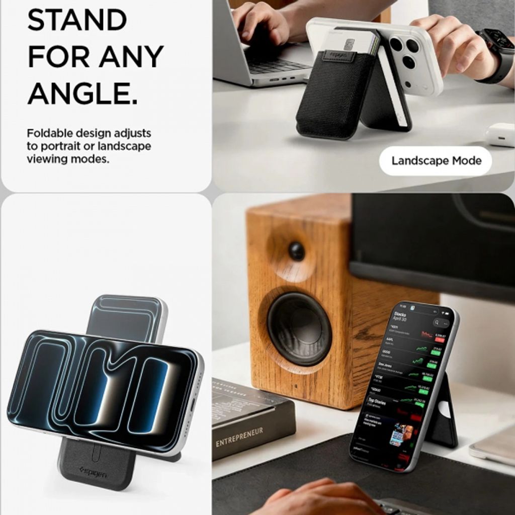 Spigen Slim Fold Magnetisk Plånbok med stativfunktion – Svart