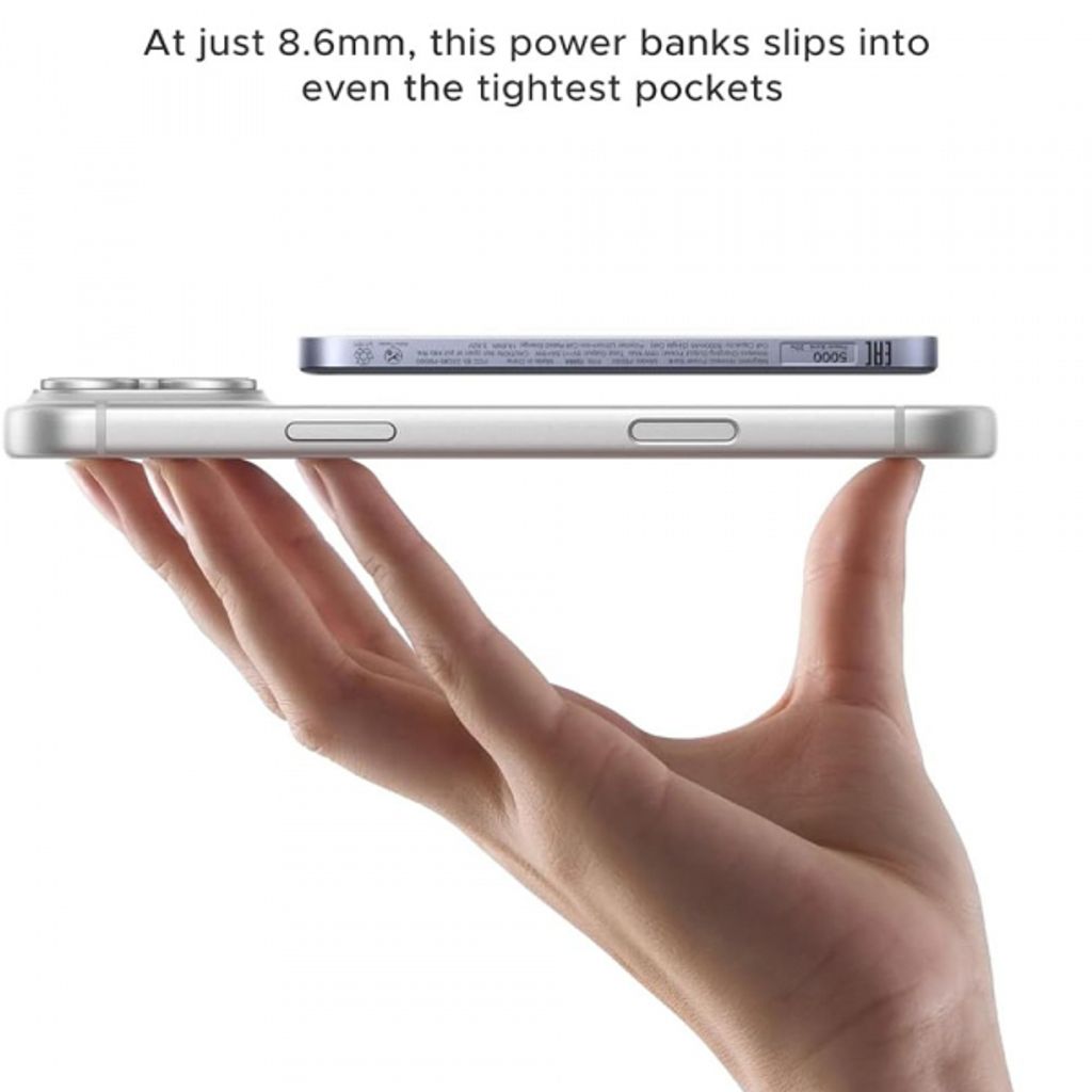 Ugreen PB580 Varavirtalähde 5000mAh MagSafe Langattomalla Latauksella - Harmaa