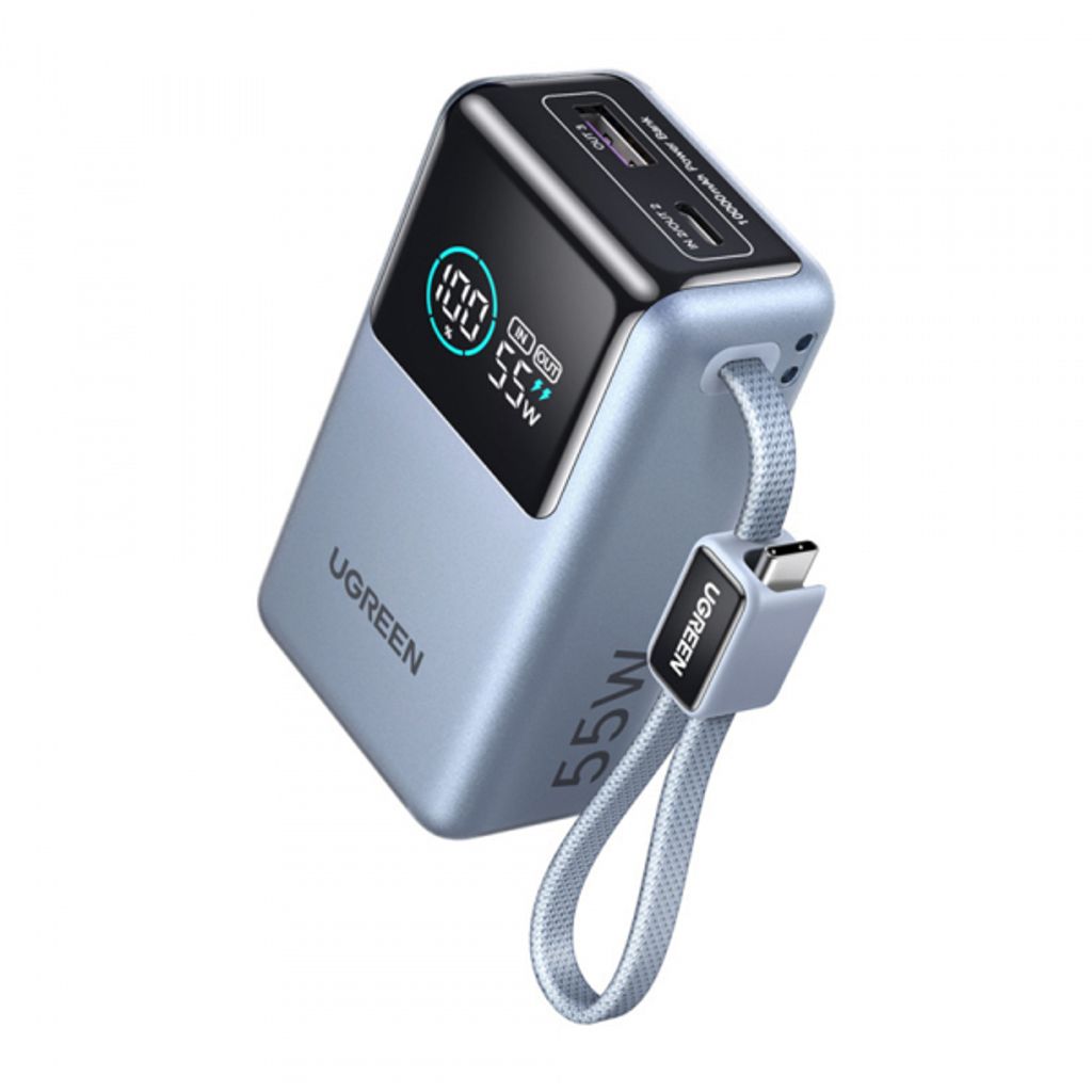 Ugreen 55W varavirtalähde Nexode Pro PB727 USB-C-kaapelilla - harmaa