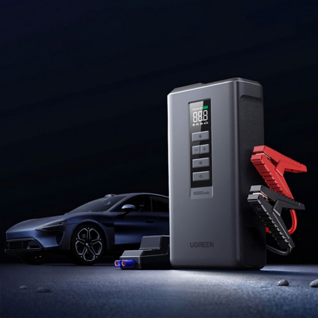 Ugreen ES703 4-i-1 Jumpstarter / Powerbank 10000mAh / Luftkompressor – svart