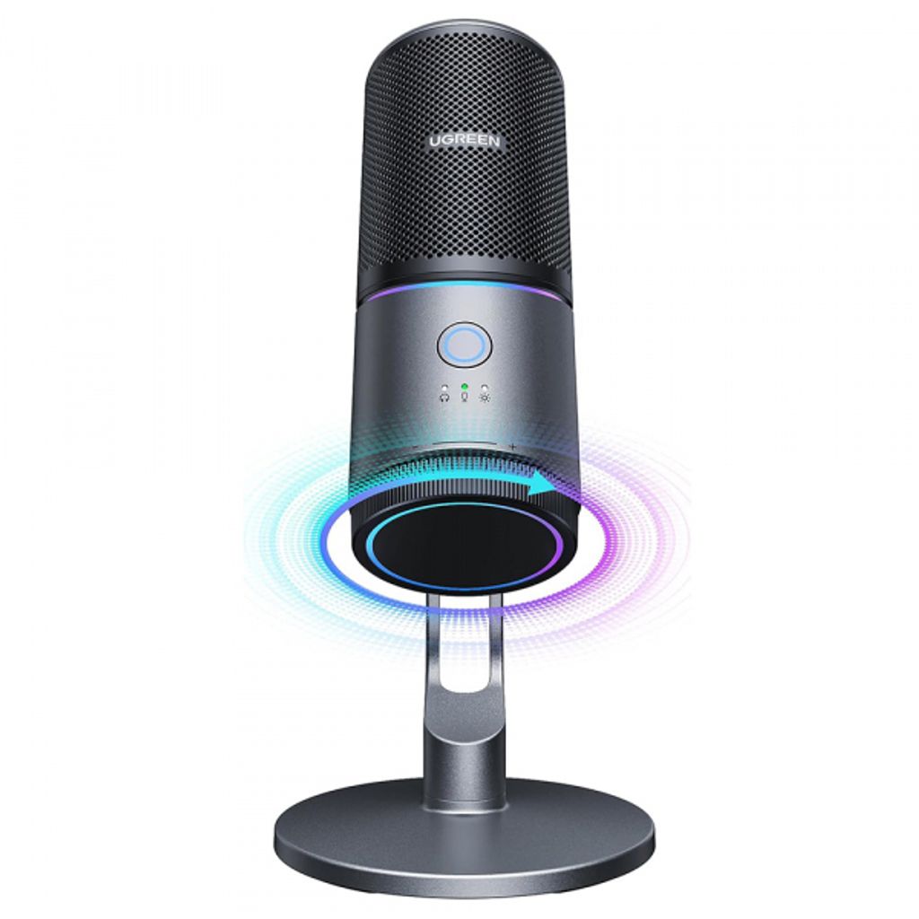 Ugreen Kardioidmikrofon CM769 RGB, USB-A, 2m - sort