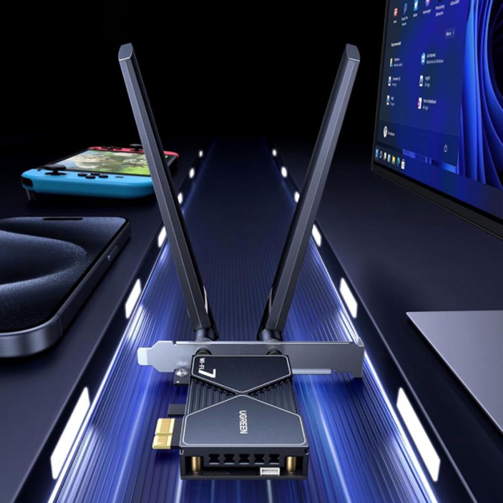 Ugreen Expansion Card Wi-Fi BE6500 PCIe högpresterande nätverkskort – svart