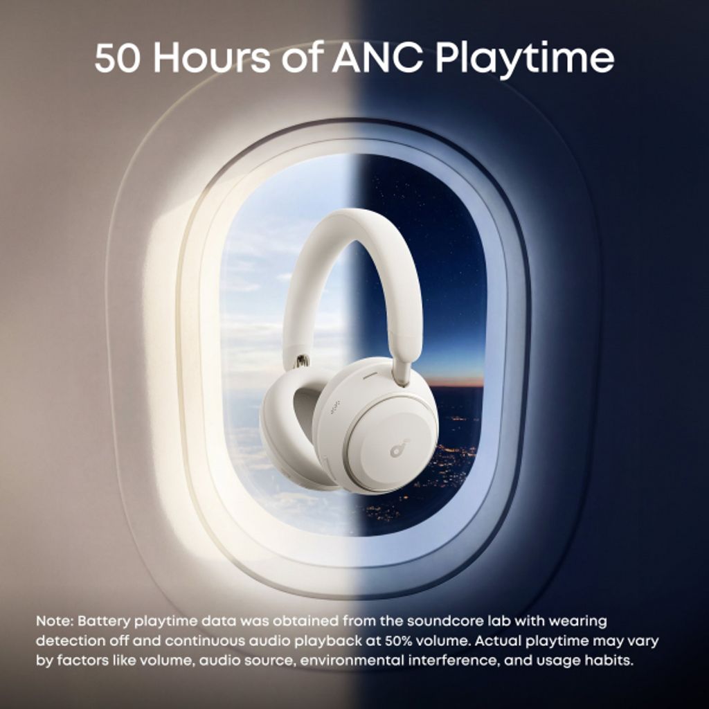 Anker SoundCore Space 2 Bluetooth Over-Ear Høretelefoner med Støjreduktion – Hvid