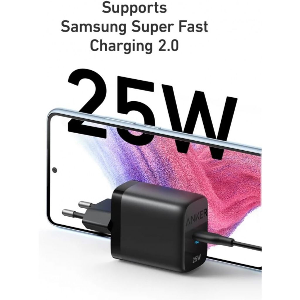 Anker 312 Ace Vægoplader 25W USB-C – Sort