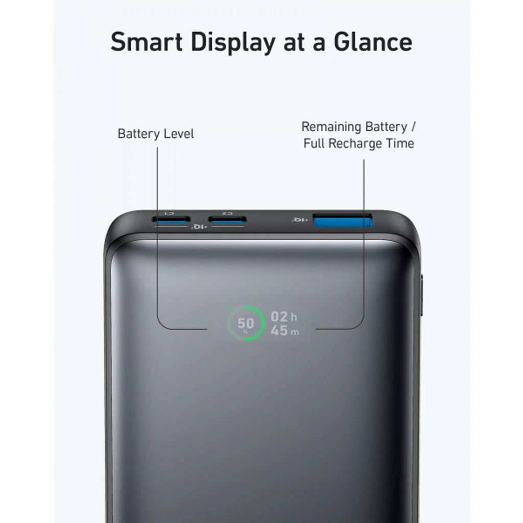 Anker 533 PowerCore -varavirtalähde, 10000mAh, 25W, QC + PD - musta