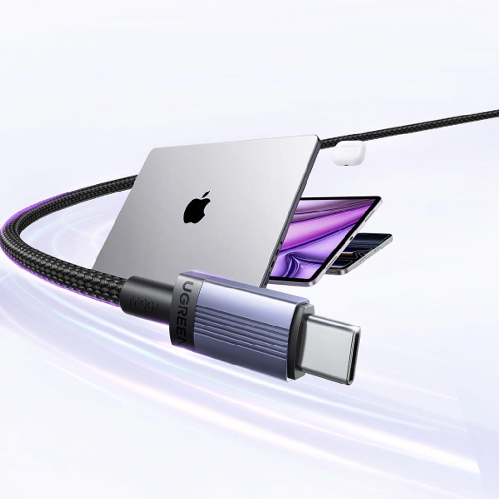 Ugreen USB-C til USB-C kabel 100W, 3m - sort