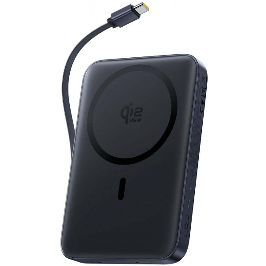 Baseus PicoGo AM61 langaton varavirtalähde 10000mAh, 45W USB-C-kaapelilla – musta