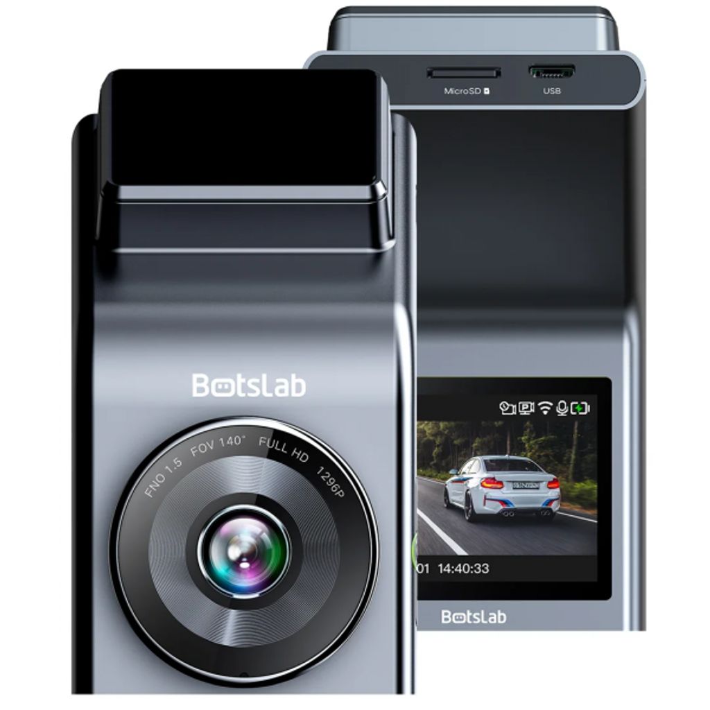 Botslab G300H Plus Bilkamera Främre + Bakre 4K, Wi-Fi, GPS, 2.4" LCD - Grå