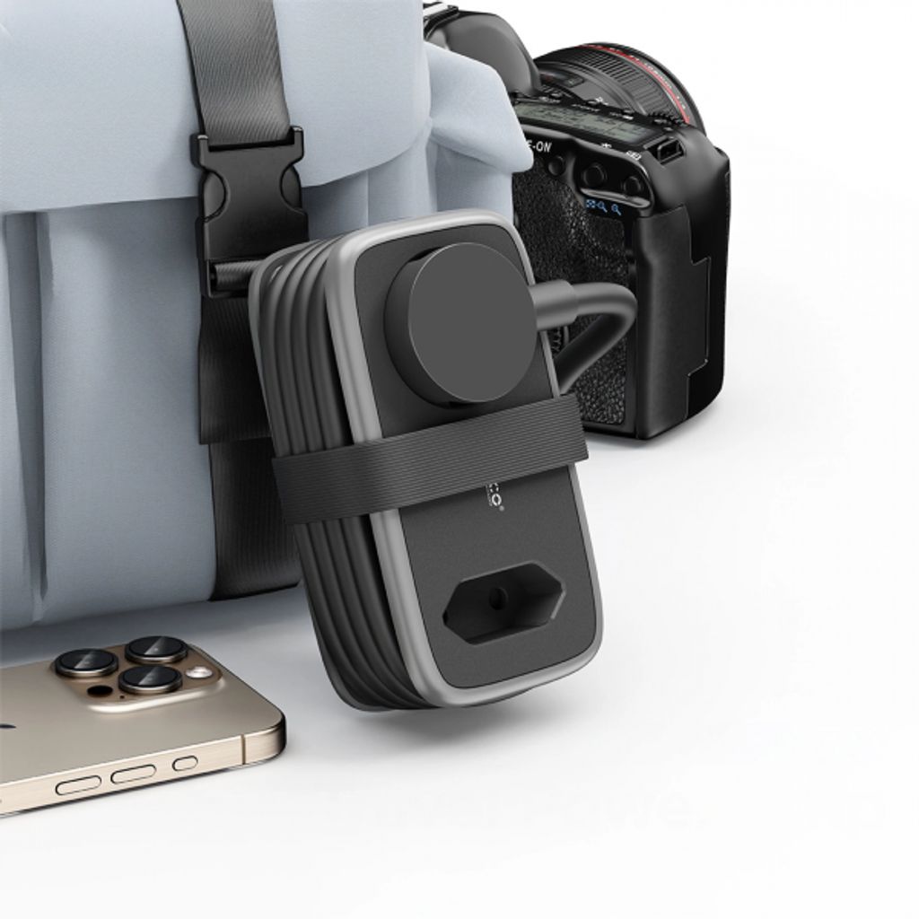 Orico APP-strømskinne 2x strømuttak / 2x USB-A / 1x USB-C 15,5W - svart/grå