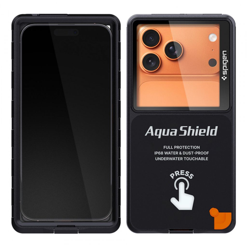 Spigen Aqua Shield A604 Vedenpitävä Suojakuori Jopa 6,9" Näytölle - Musta