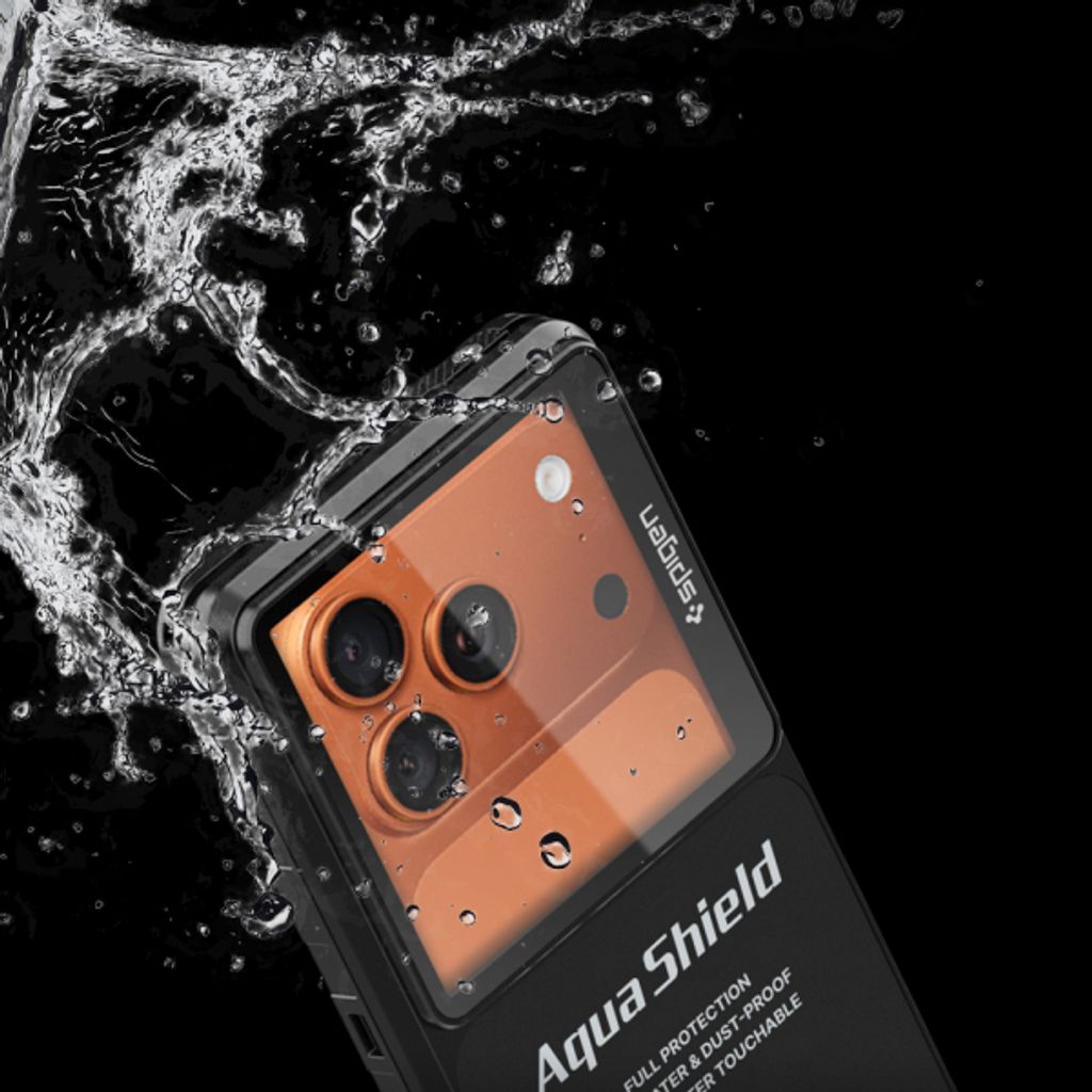 Spigen Aqua Shield A604 Vedenpitävä Suojakuori Jopa 6,9" Näytölle - Musta