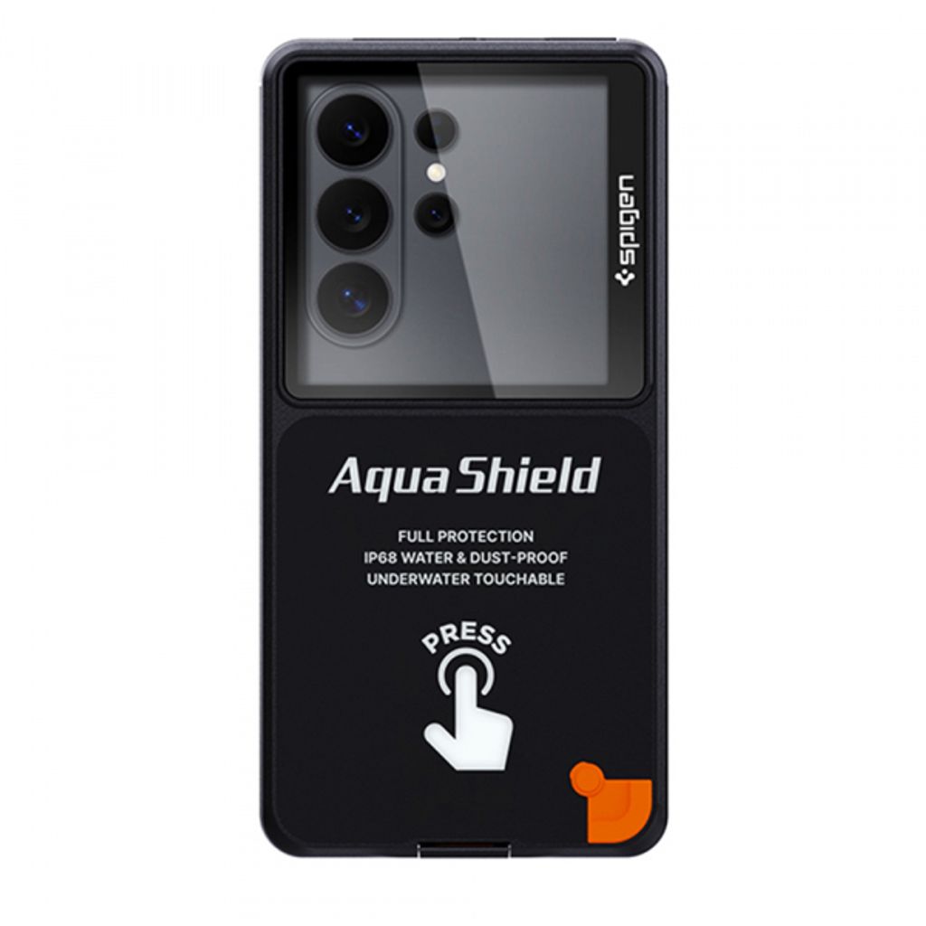 Spigen Aqua Shield A604 Vedenpitävä Suojakuori Jopa 6,9" Näytölle - Musta