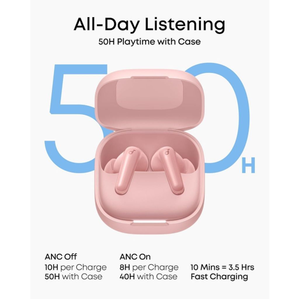 Anker Soundcore R60i in-ear høretelefoner ANC - pink