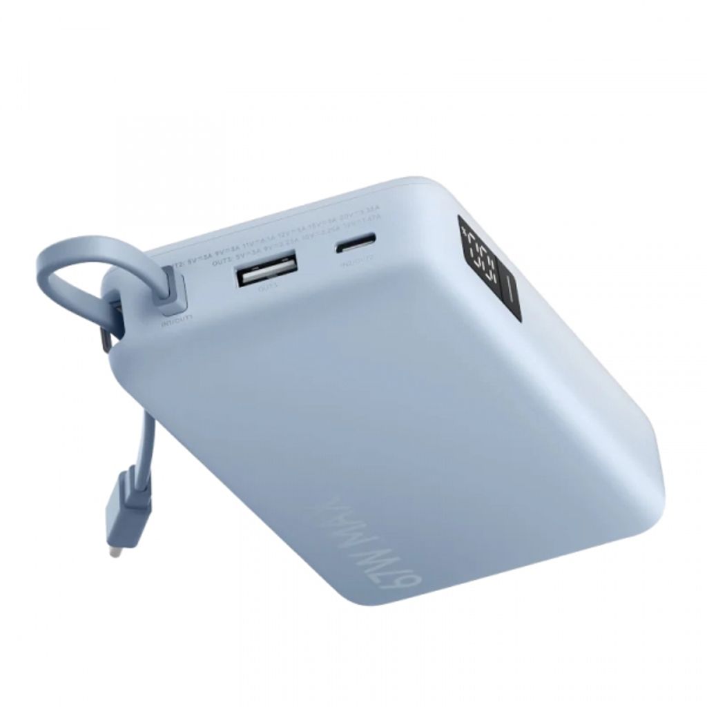Xiaomi varavirtalähde 20000mAh 67W QC+PD USB-C-kaapelilla – Vaaleansininen