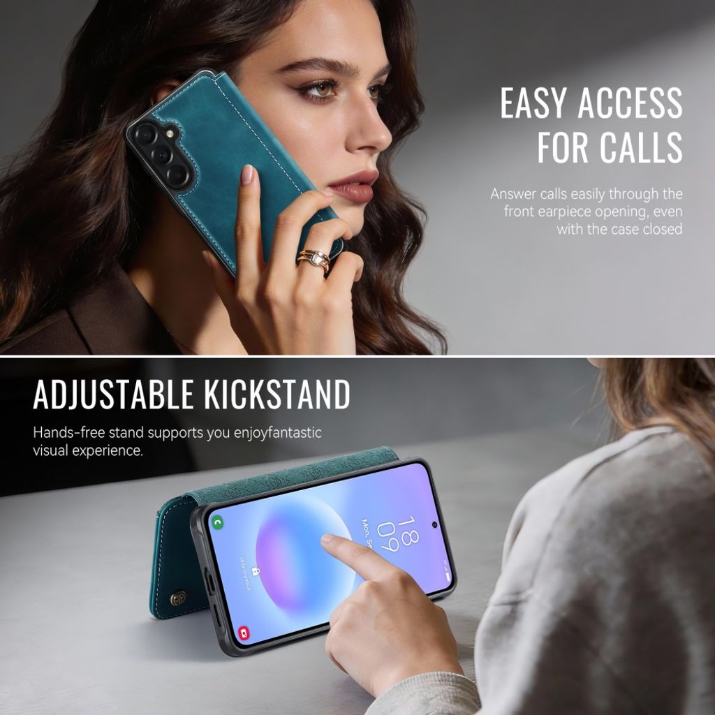 CASEME 053 Samsung Galaxy A17/A16/A26 Lompakkokotelo MagSafe RFID-estävä - Sininen