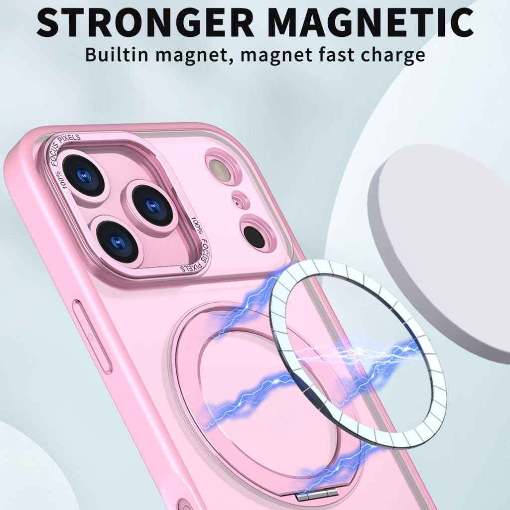 iPhone 18 Pro Max/17 Pro Max MagSafe-deksel med stativ – rosa