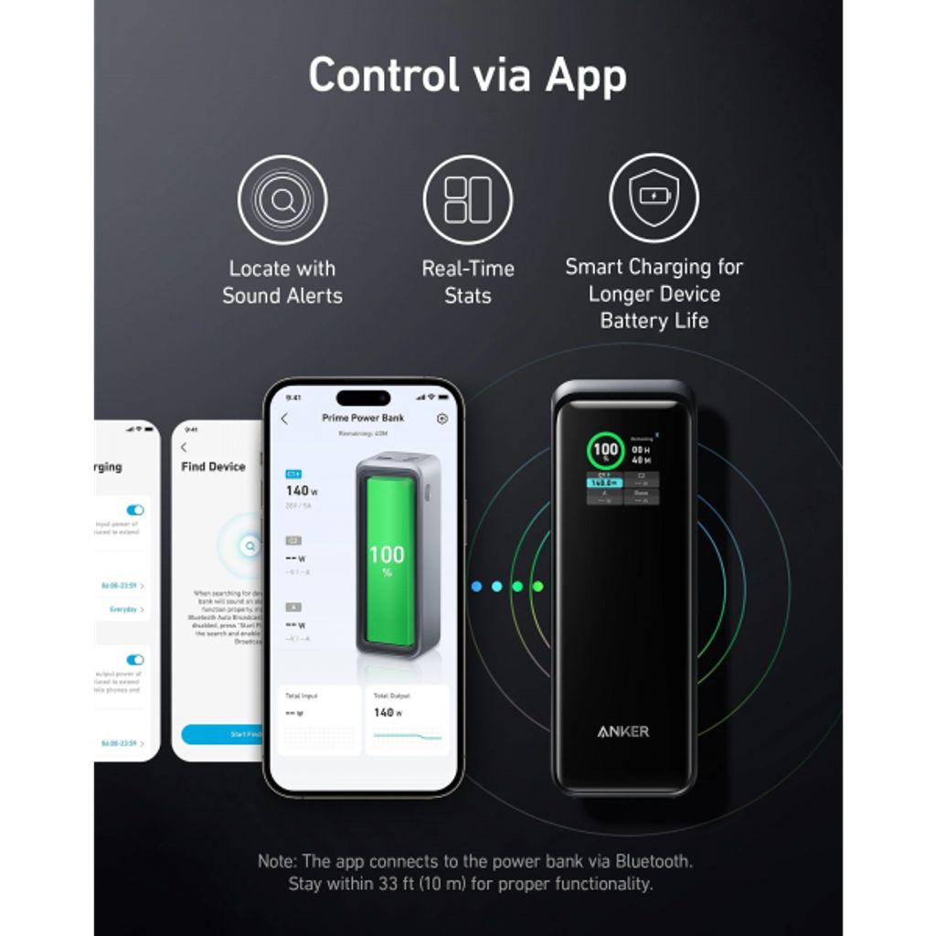 Anker Prime Varavirtalähde 27650mAh 250W QC + PD - Musta
