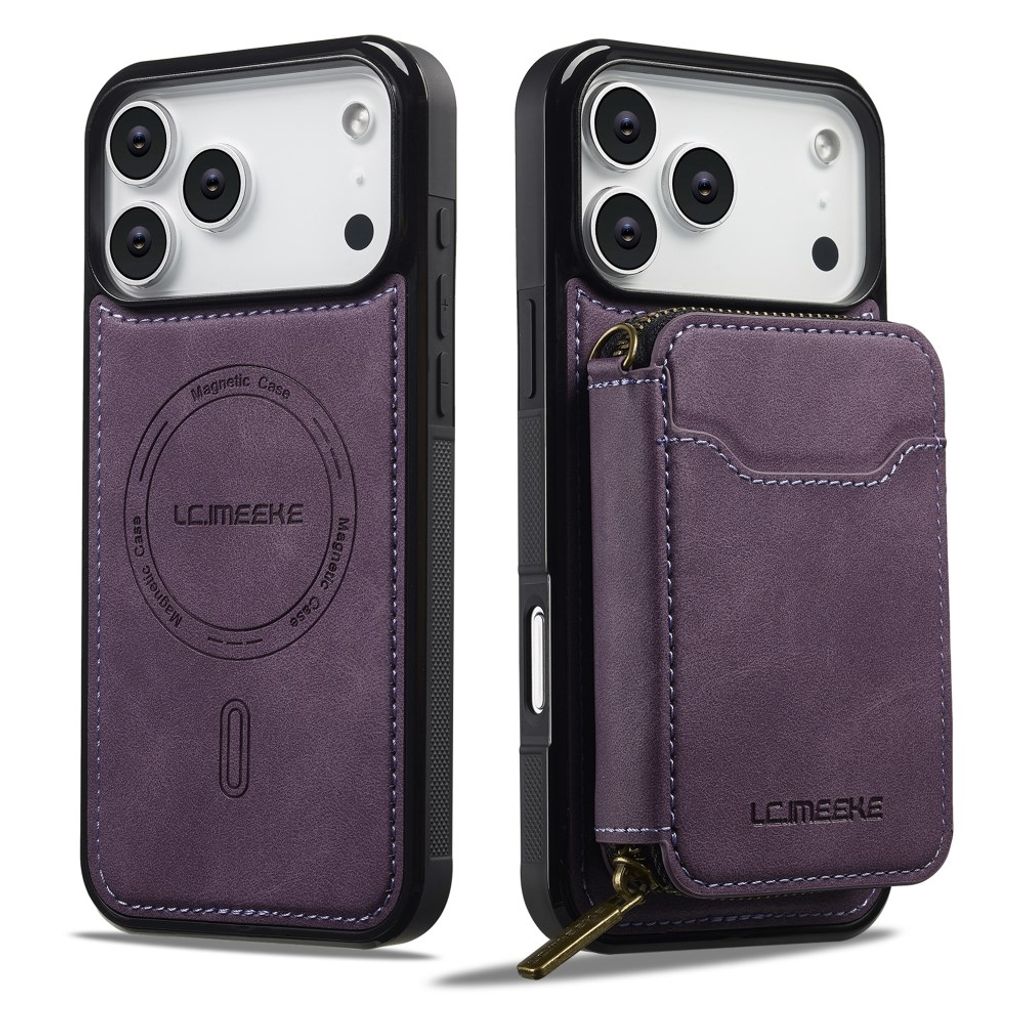 LC.IMEEKE iPhone 18 Pro Max/17 Pro Max MagSafe-kuori lompakolla - Violetti