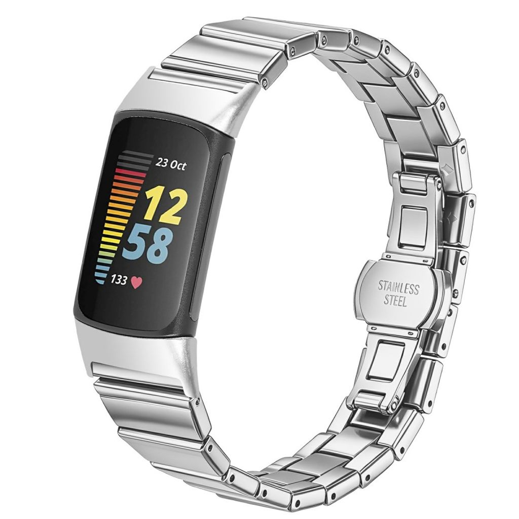 Fitbit Charge 6 / Charge 5 Urrem Rustfrit Stål – Sølv