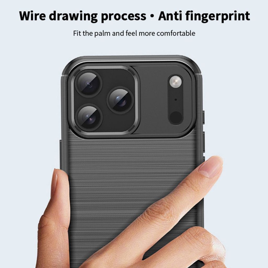 MOFI iPhone 18 Pro Max Kuori hiilikuiturakenteella - Musta