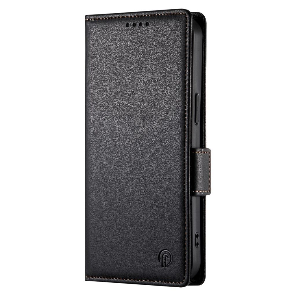Samsung Galaxy S26 FE PU-skinnlommebokdeksel med stativ – svart