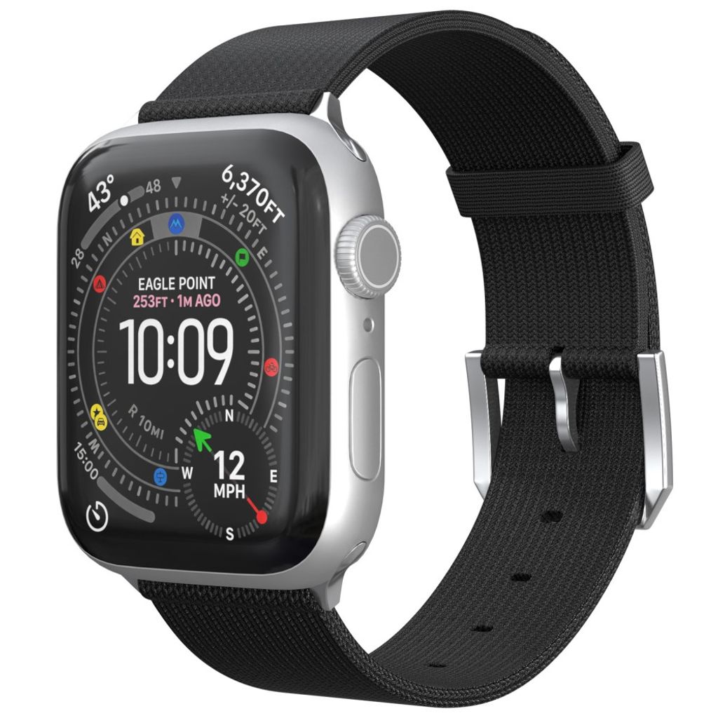 Apple Watch 42 / 41/ 40 / 38mm Justerbart klockarmband i nylon - Svart