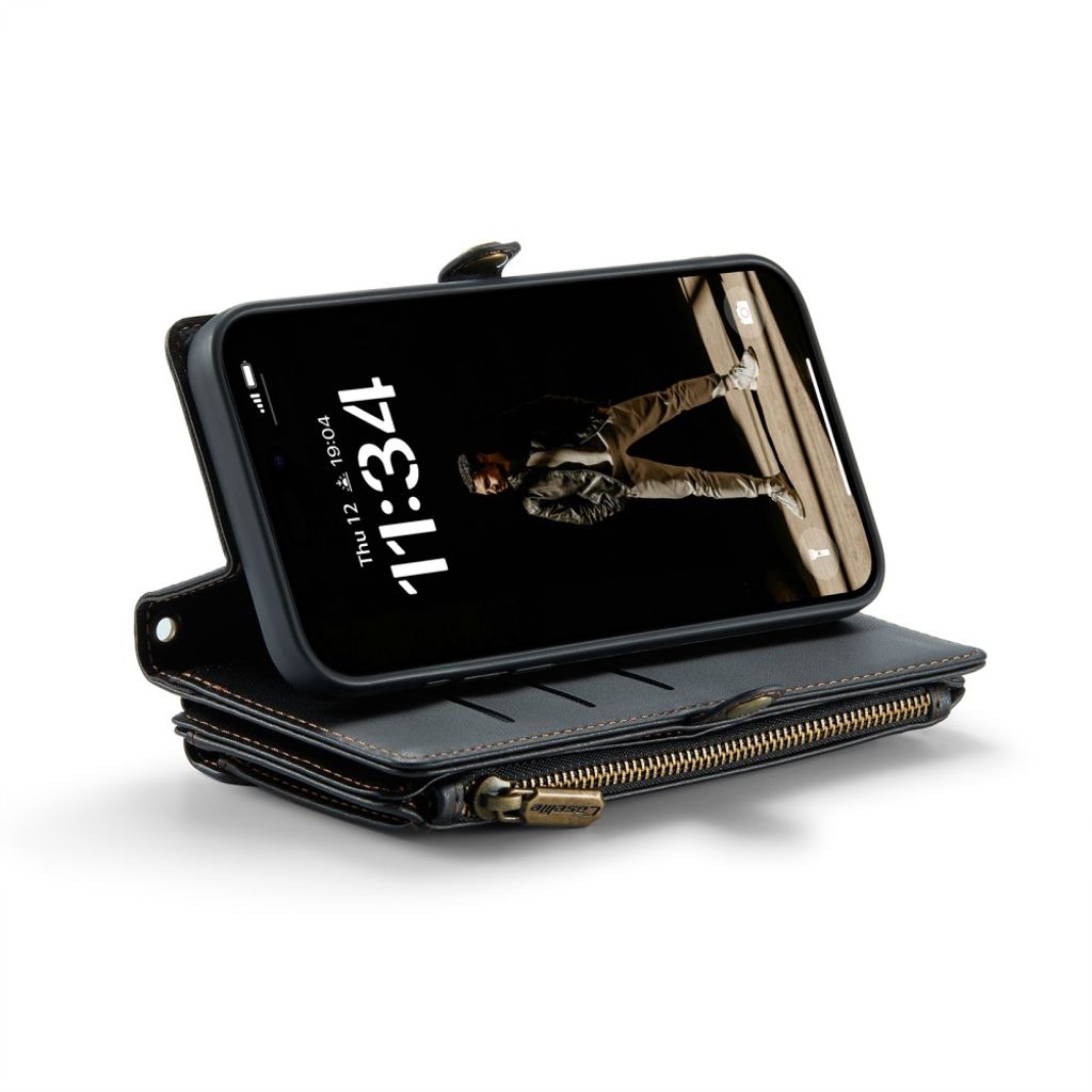 CASEME iPhone 16 Plus Cover with 10 Card Slots - Black