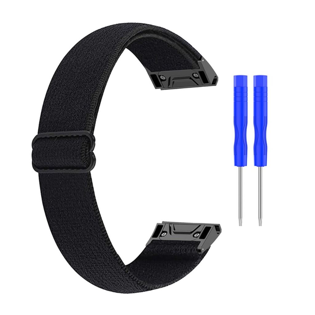 Garmin Fenix 7/6/6 Pro/5/5 Plus osv. nylon klokkerem – svart