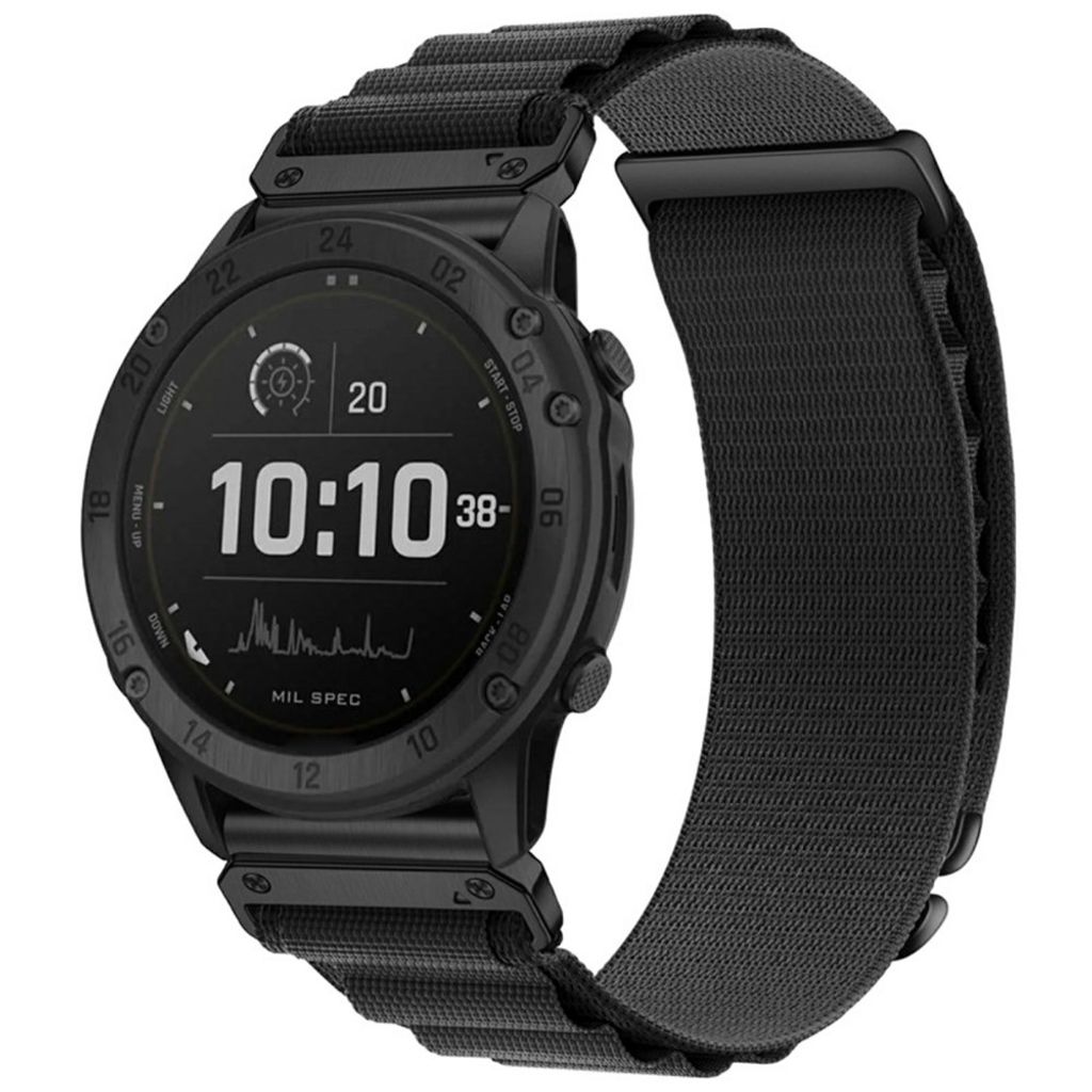 Garmin Fenix 8 Pro/Quatix 8 51mm Nylon Sport Klokkereim - Svart