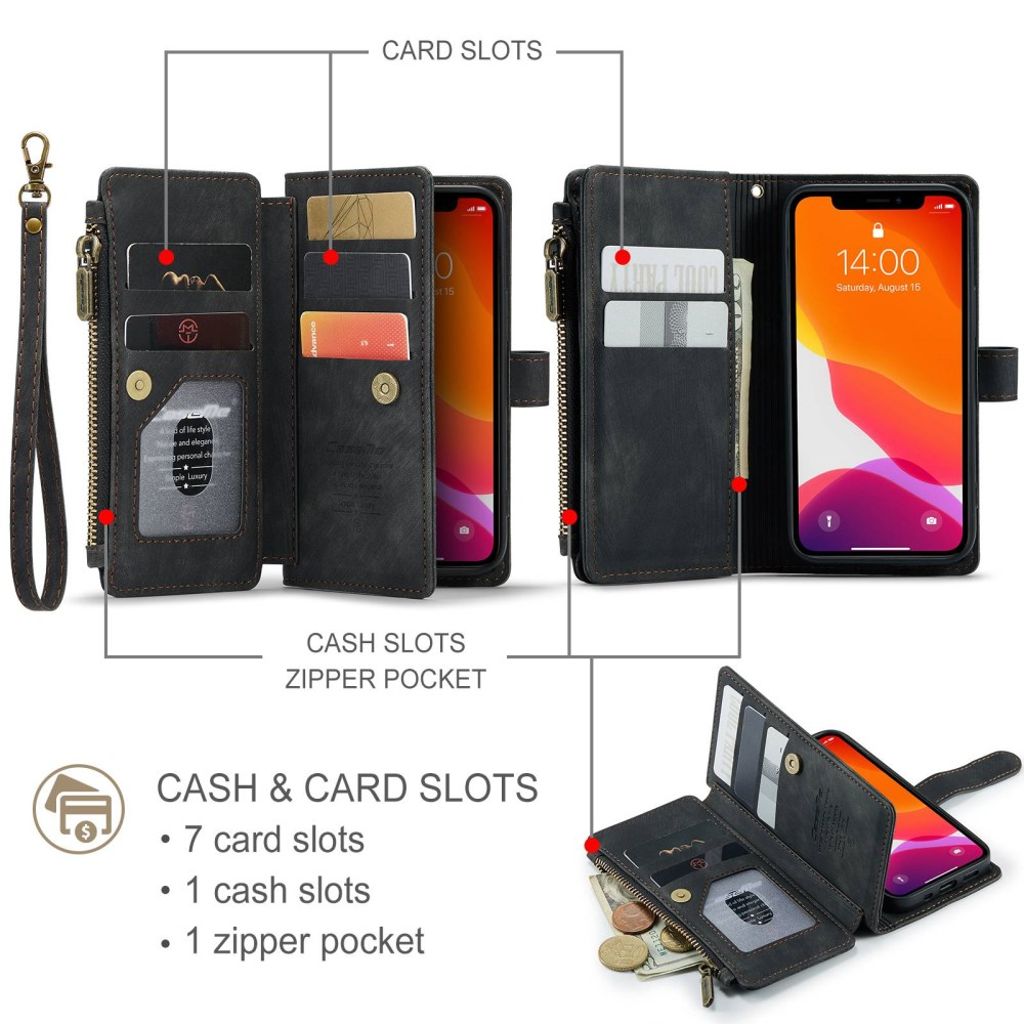 CASEME iPhone 12 Mini Cover with Stand - Black