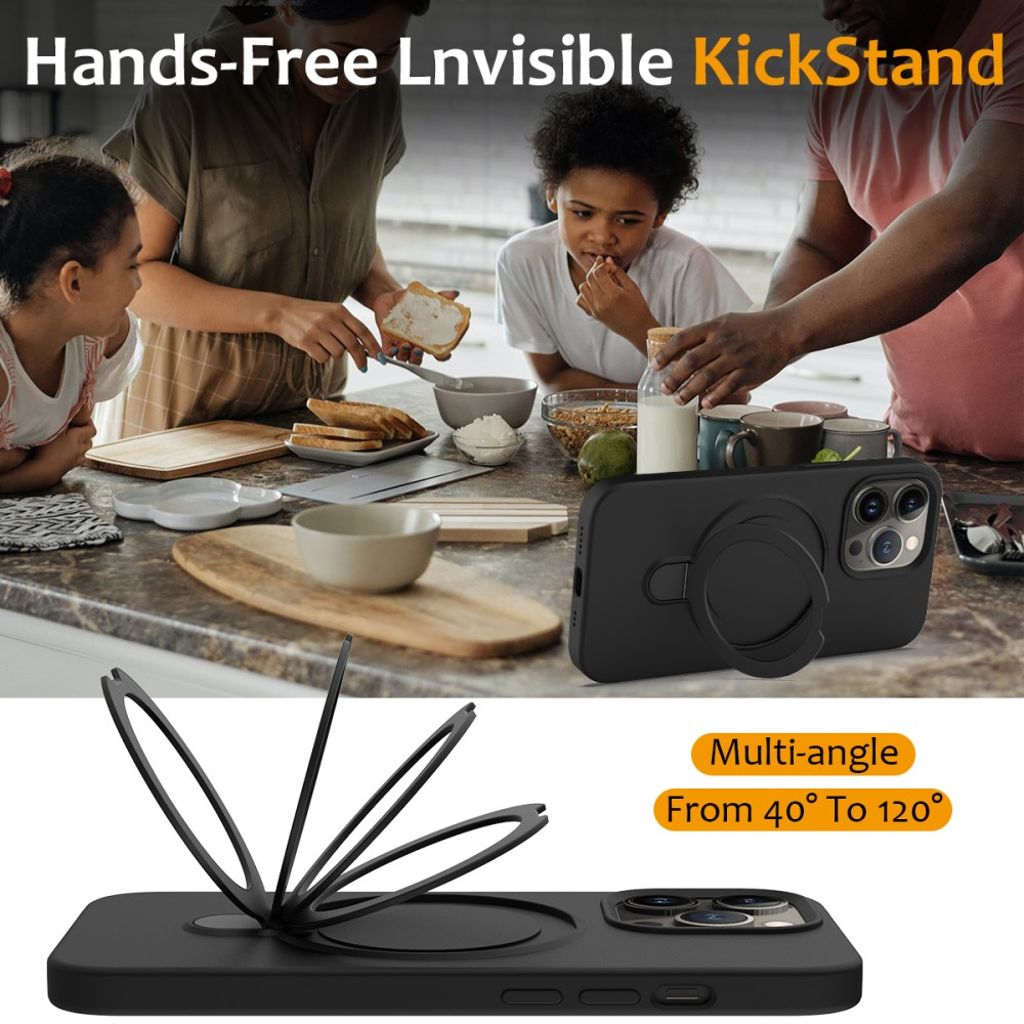 iPhone 13 Pro Max Skal MagSafe-kompatibel Ringhållare/Stativ - Svart