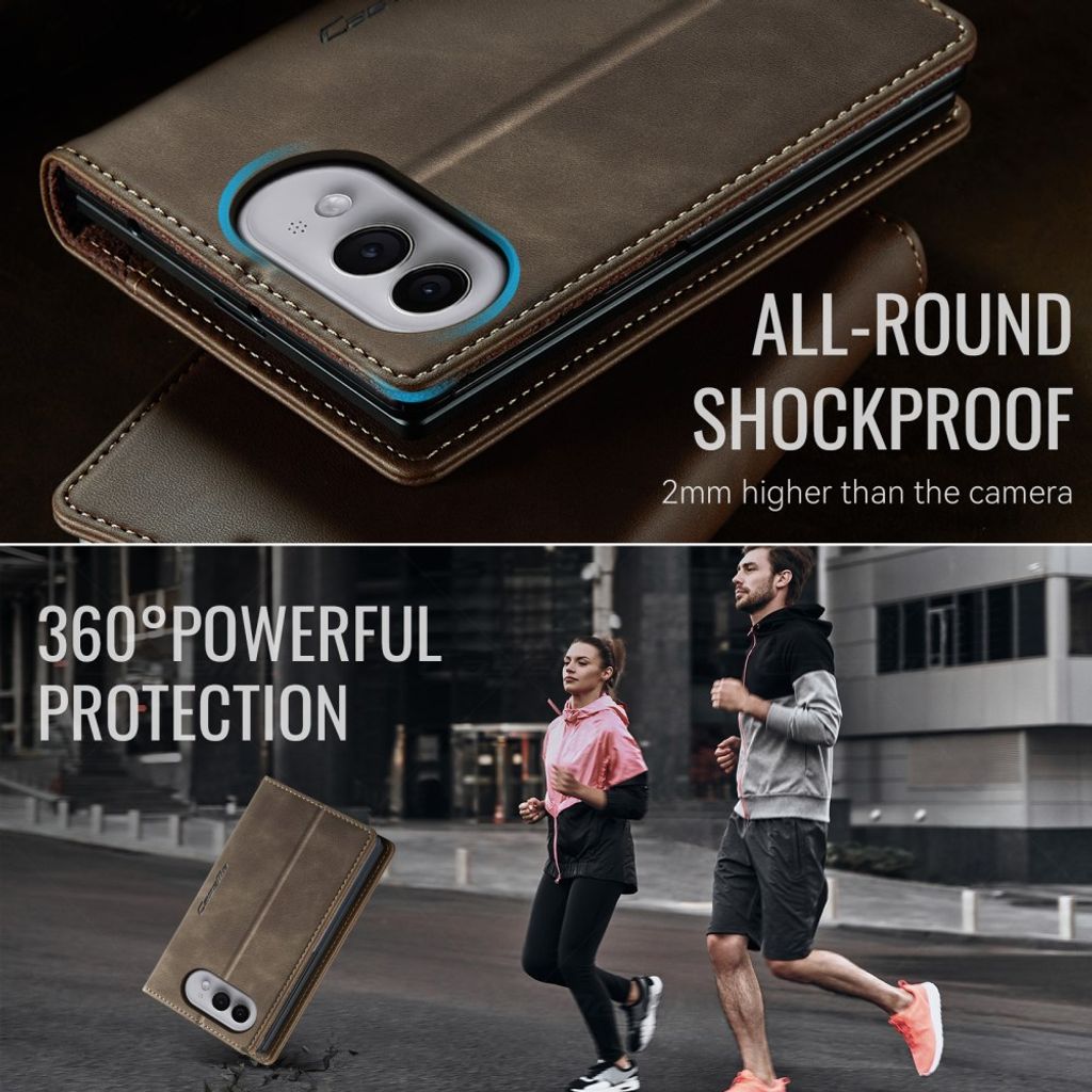 CASEME iPhone Duo Lompakkokotelo RFID-suojauksella - Ruskea