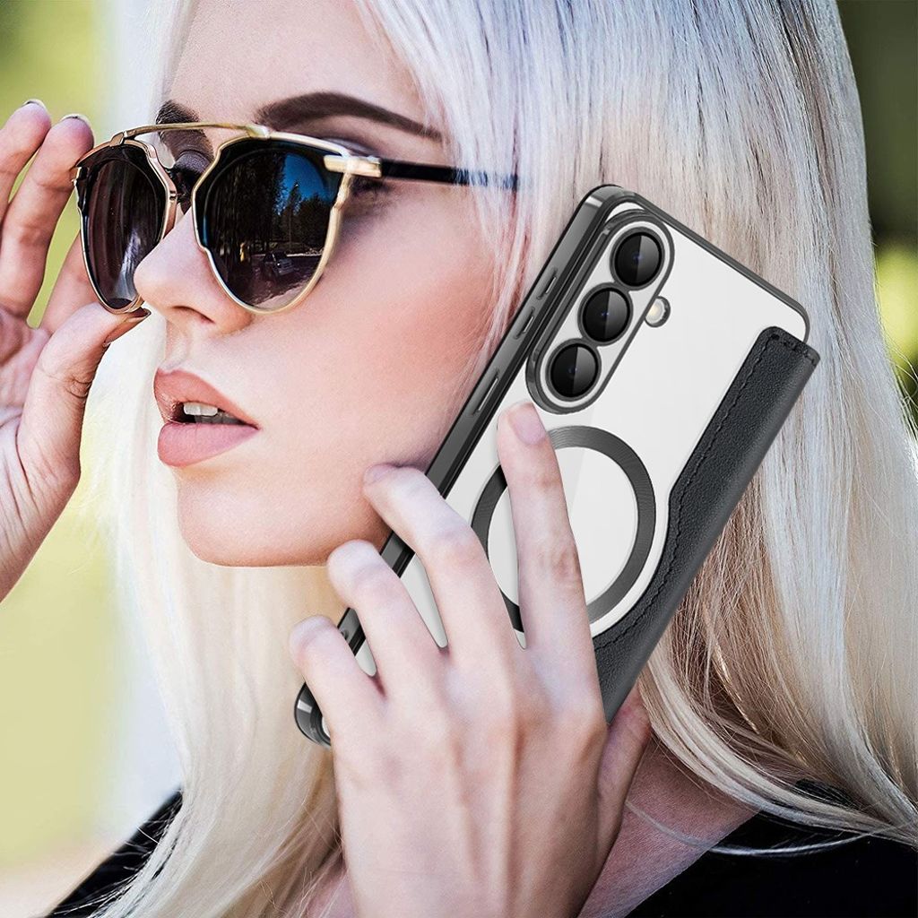 Samsung Galaxy S26 Plånboksfodral MagSafe Kompatibel RFID-blockerande – Svart