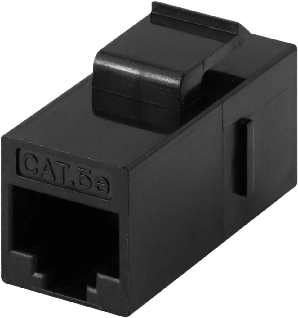 UTP Cat5e keystone-kontakt svart hona-till-hona