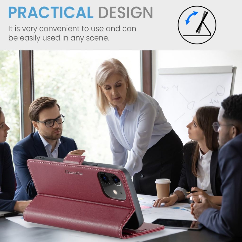 CASEME iPhone 12 / 12 Pro Etui med Kortplads - Rød