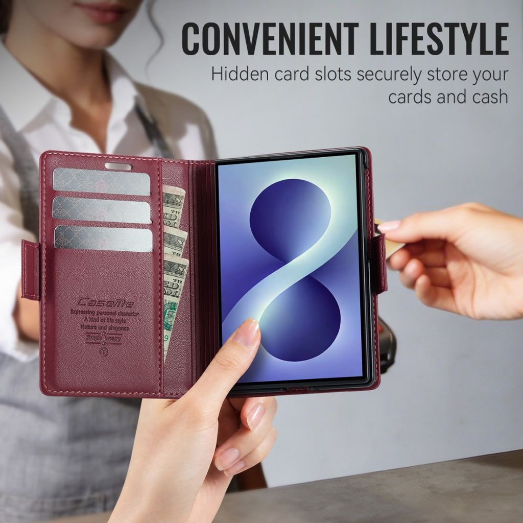 CASEME Samsung Galaxy Z Fold8 Flip Cover med RFID blokering - Rød