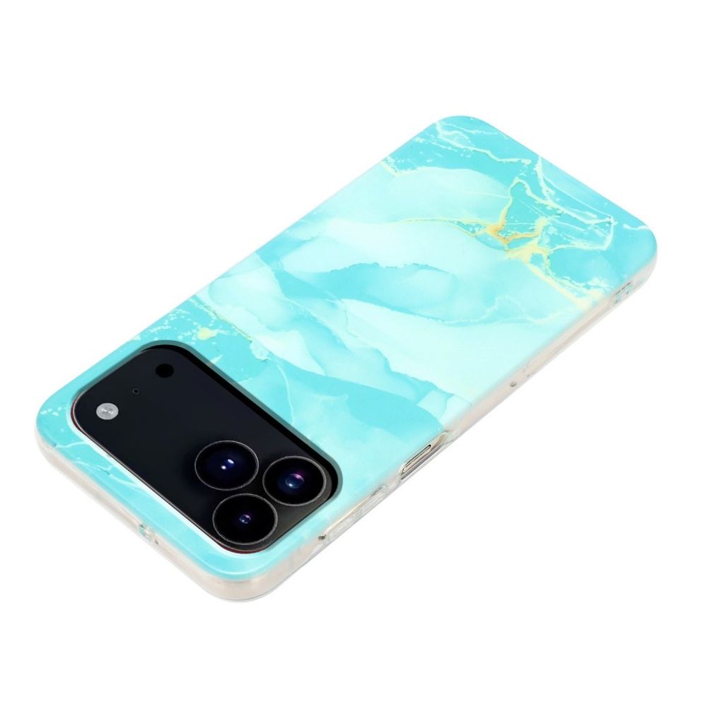 iPhone 18 Pro/17 Pro Cover Marmormønster TPU - Blå