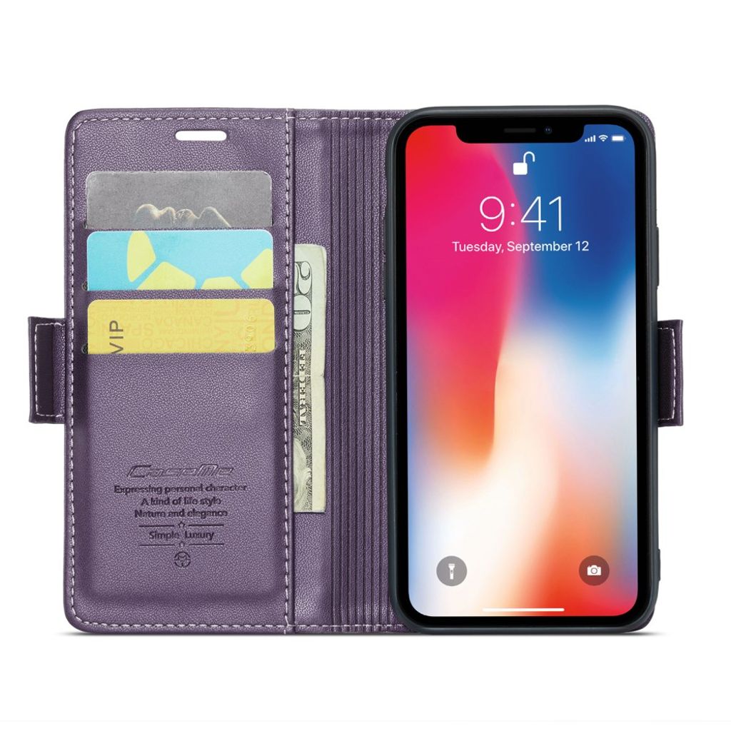 CASEME iPhone XS Max Pungetui RFID-blokerende – Lilla