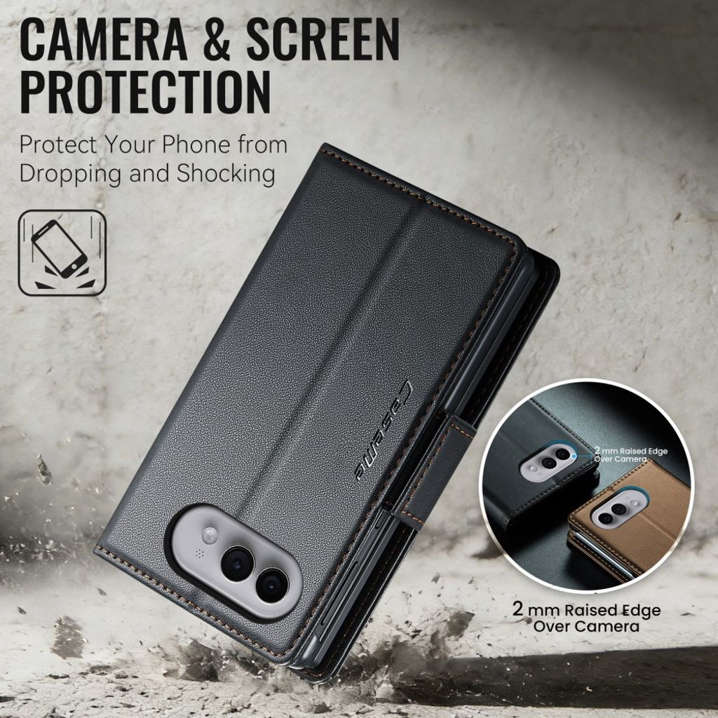 CASEME iPhone Duo Lompakkokotelo RFID-suojauksella - Musta