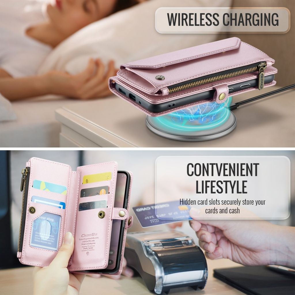 CASEME Google Pixel 10 Pro / Pixel 10 Etui med 10 Kortplads - Lyserød