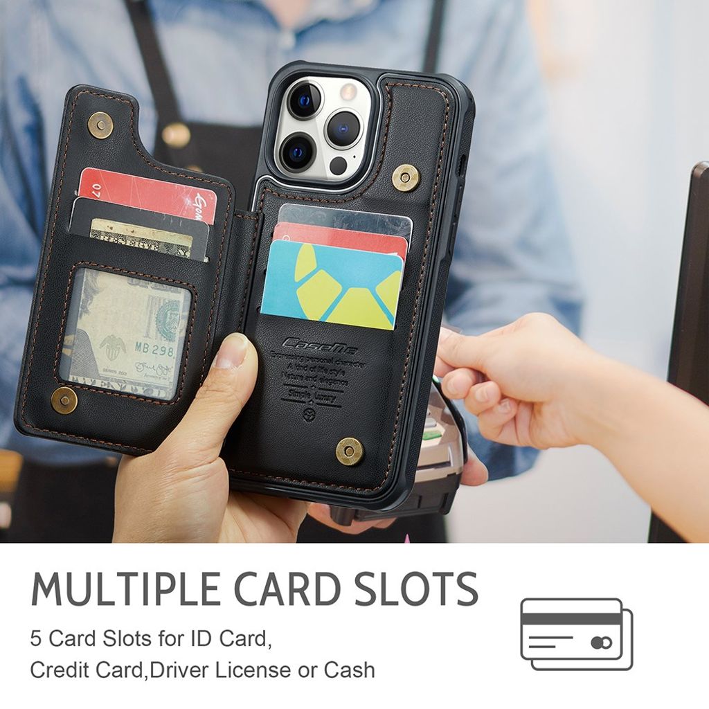 CASEME iPhone 12 Pro Max Cover med Pung - Sort