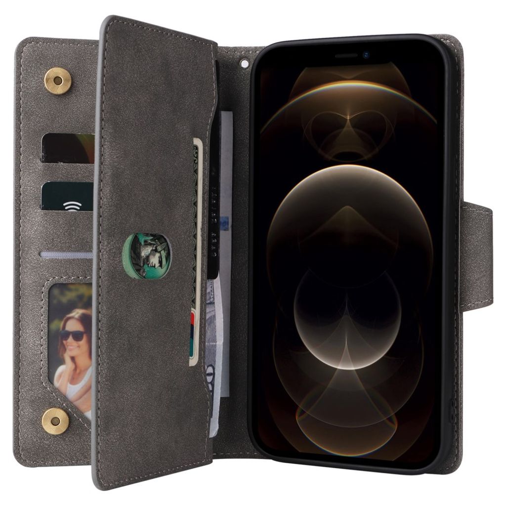 iPhone 12 Pro Max Etui med Stativ - Grå