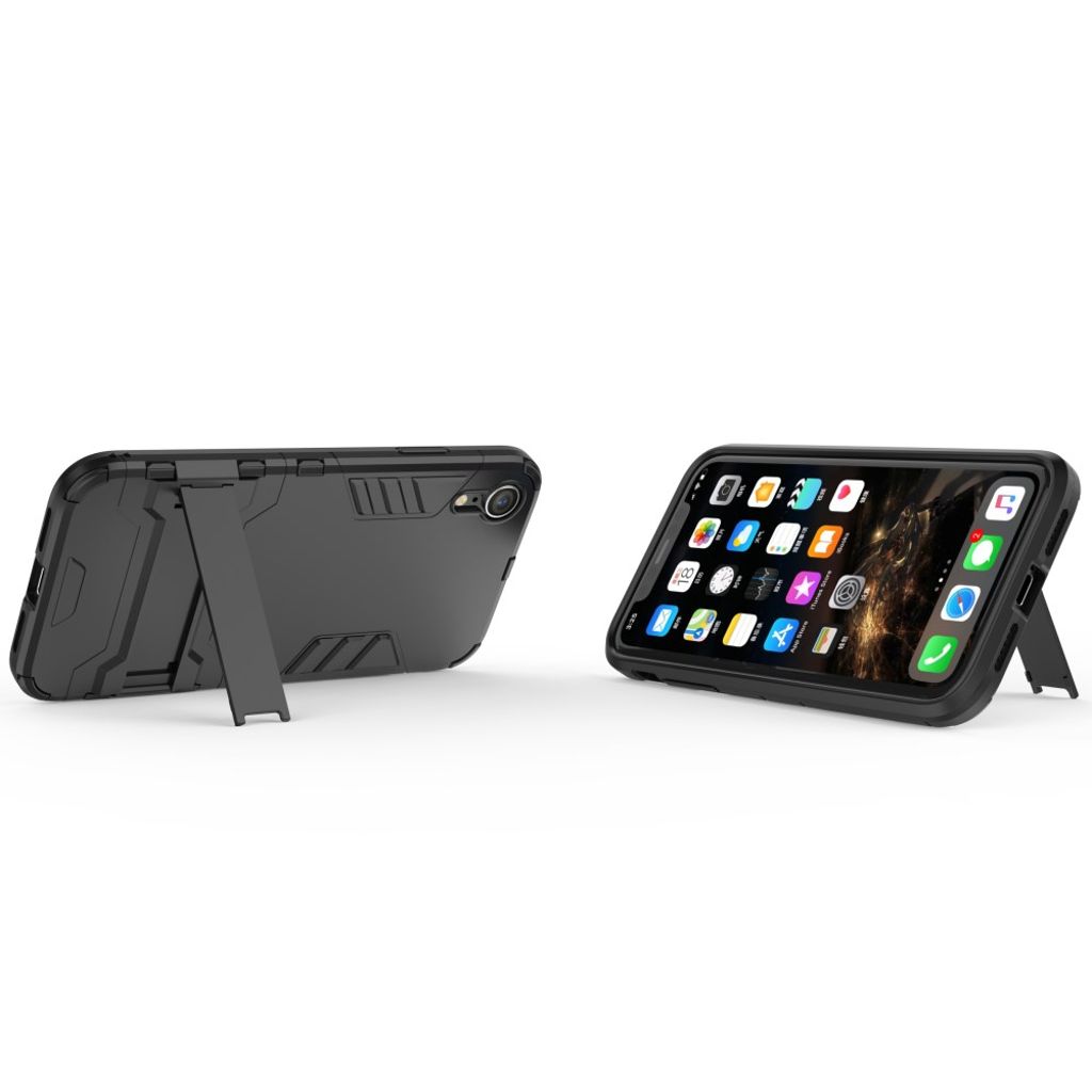 Cool Guard Skal med Stativ till iPhone XR – Svart