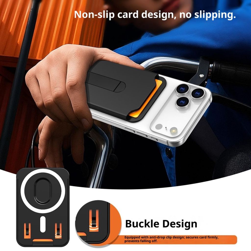 Magnetisk kortholder med stativ og grep universal - oransje