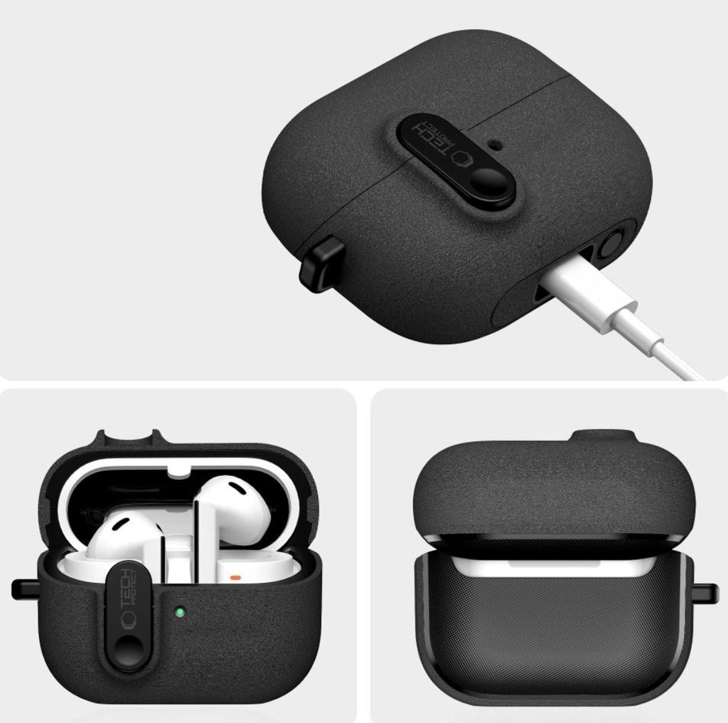 Tech-Protect Slim Hook Skal till Samsung Galaxy Buds 3 / 3 FE / 3 Pro - Svart