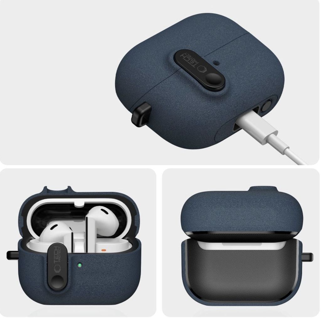 Tech-Protect Slim Hook Skal till Samsung Galaxy Buds 3 / 3 FE / 3 Pro - Mörkblå