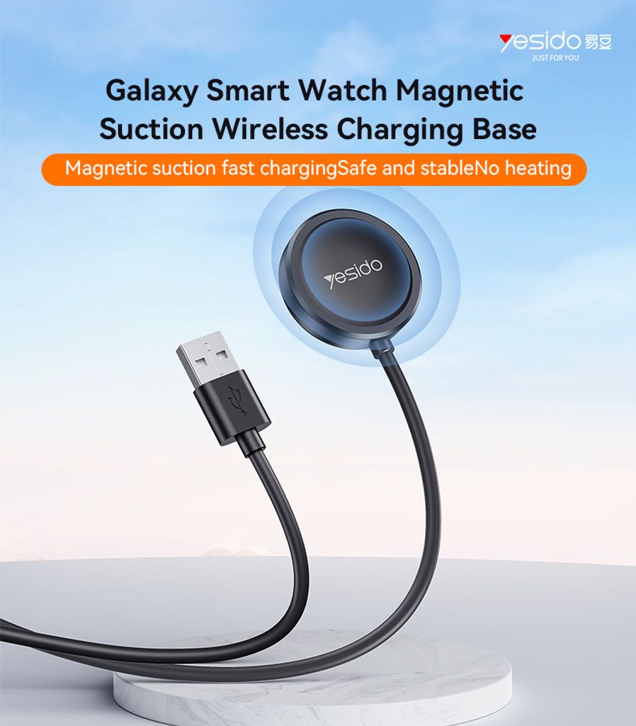 Yesido CA162 magnetisk lader til Samsung Galaxy Watch, USB-C, 1m – svart