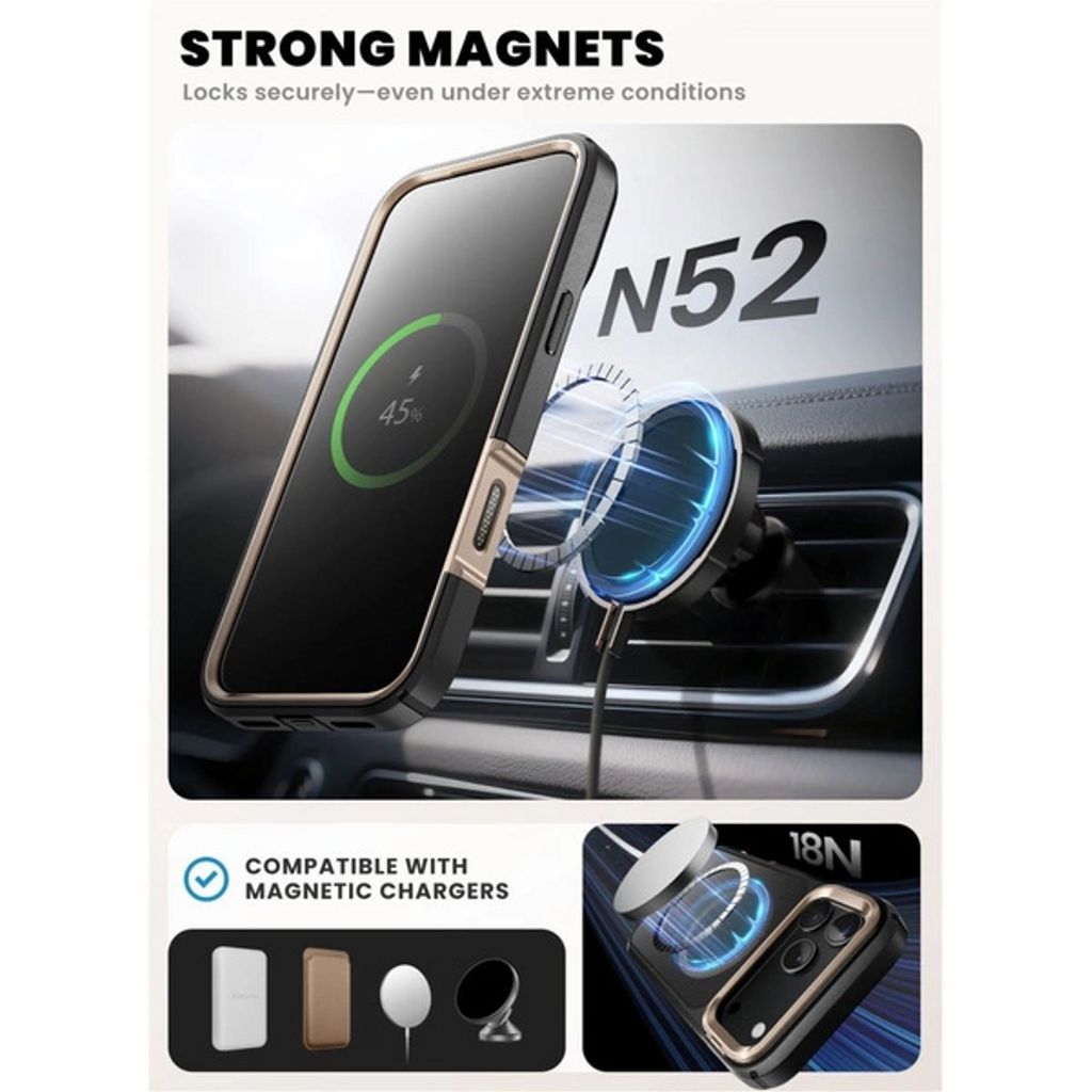 Supcase IBLSN Ares Flip MagSafe Skal till iPhone 17 Pro Max - Guld