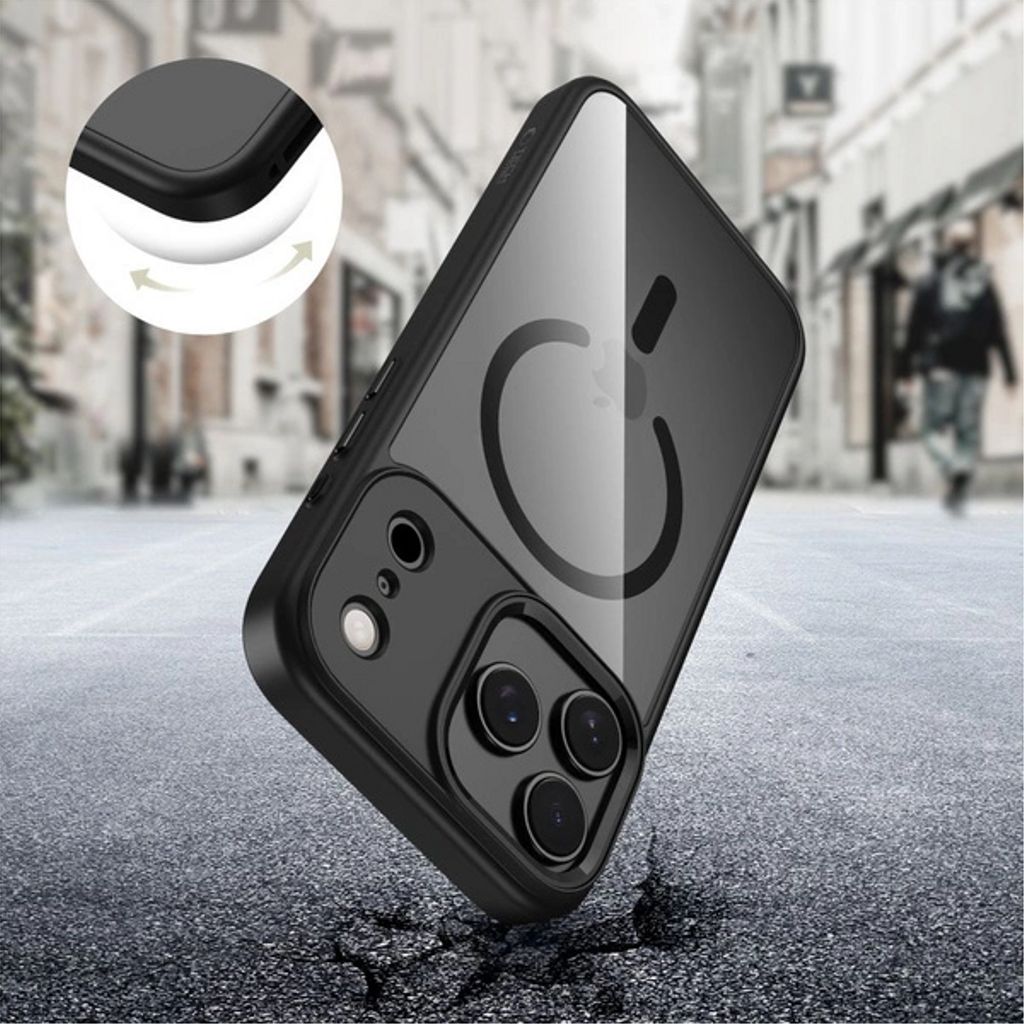 Tech-Protect MagMat MagSafe Deksel till iPhone 17 Pro Max - Svart/Gjennomsiktig