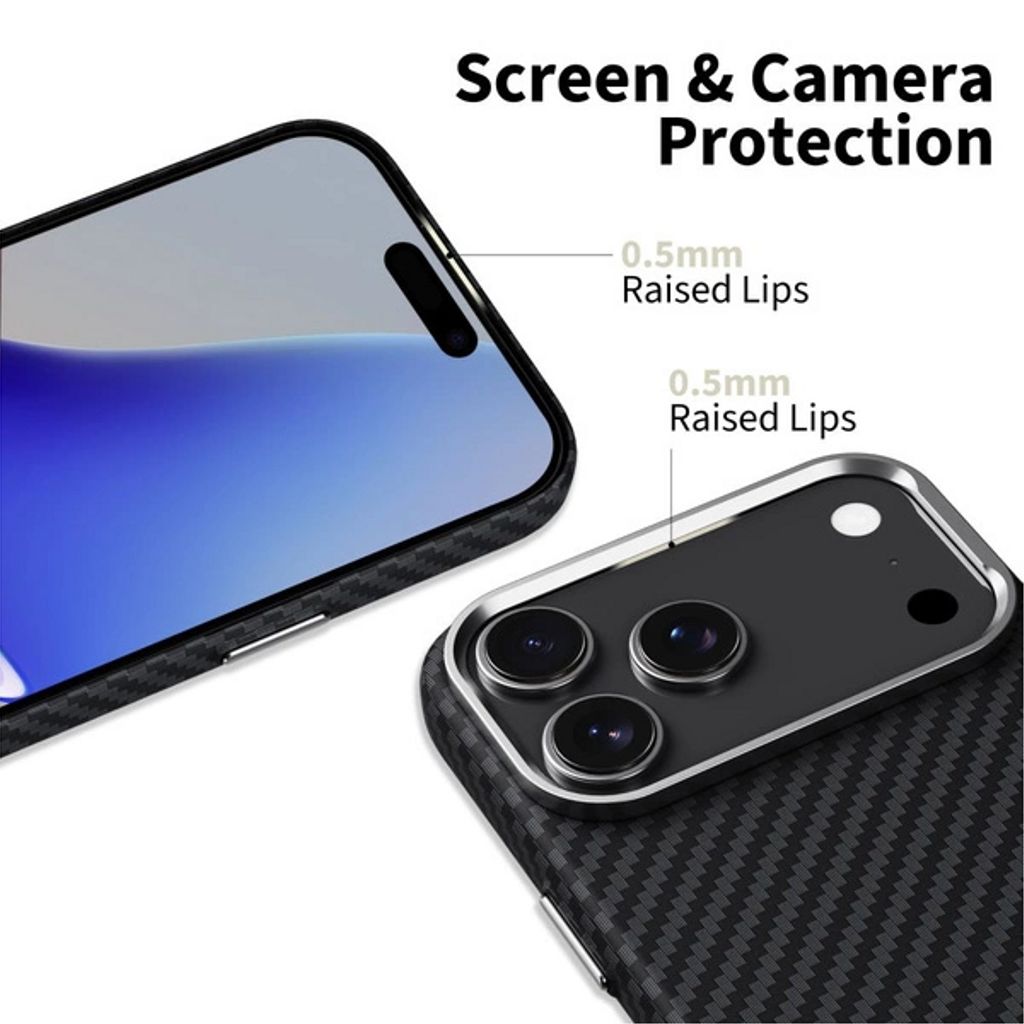 Tech-Protect Ion Carbon MagSafe Deksel till iPhone 17 Pro Max - Grå/Svart
